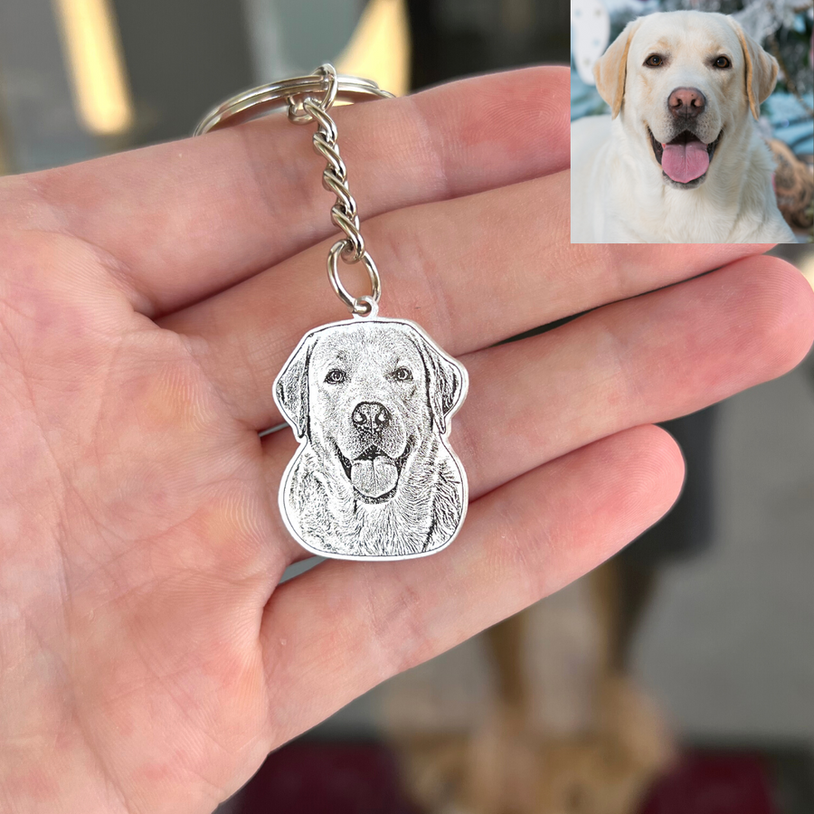 Personalized Photo Engraved Keychain/Necklace
