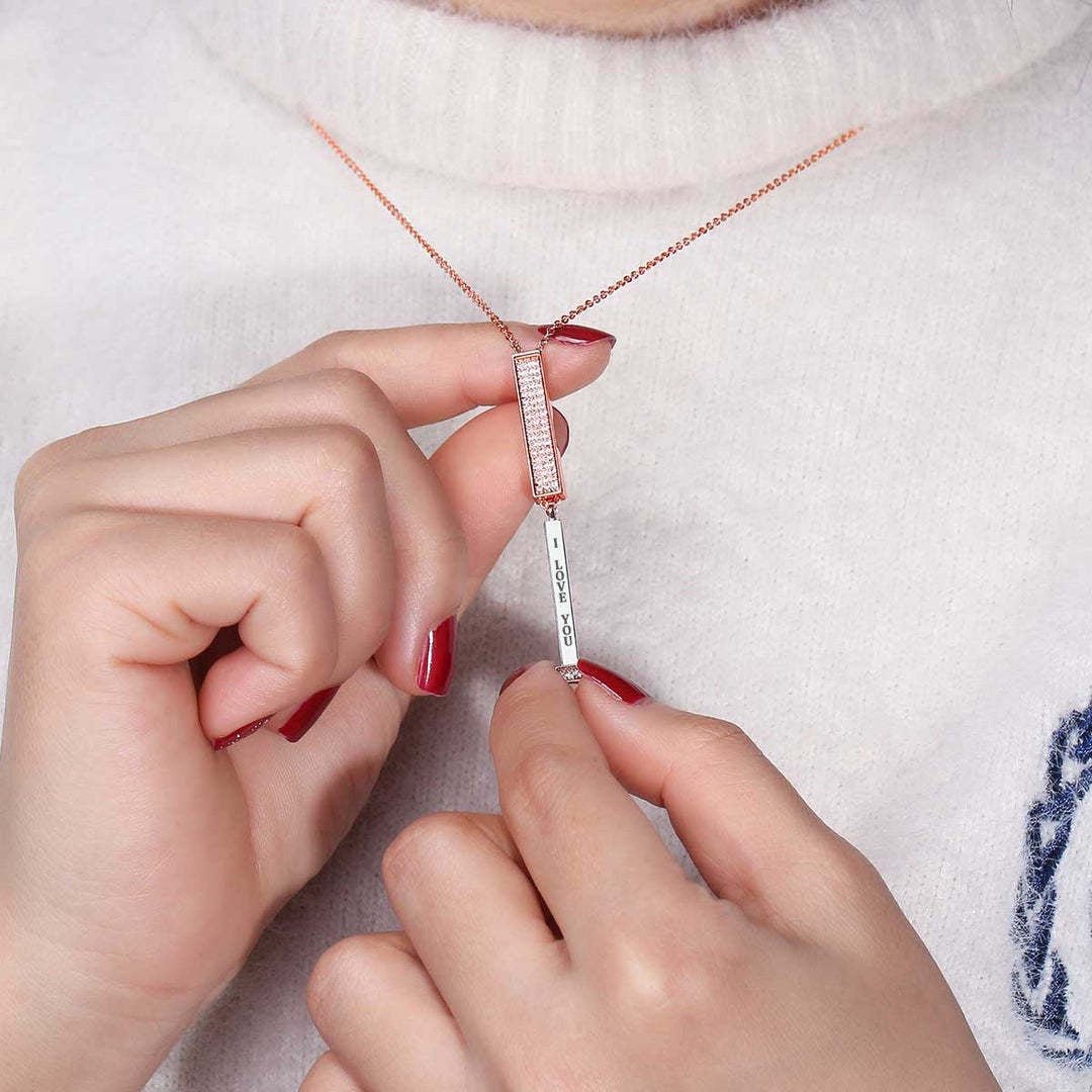 Personalized Hidden Message Bar Necklace