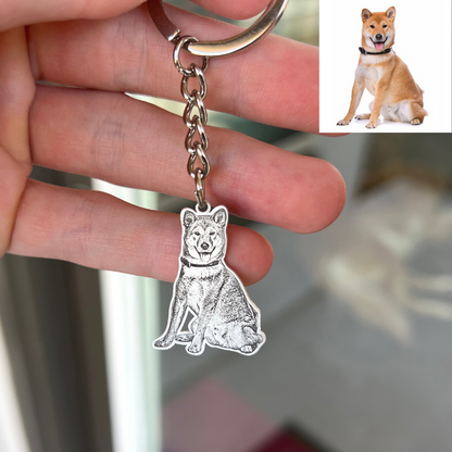 Personalized Photo Engraved Keychain/Necklace