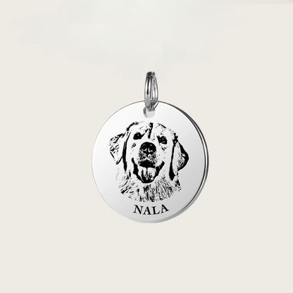 Customized pet portrait necklace/keychain