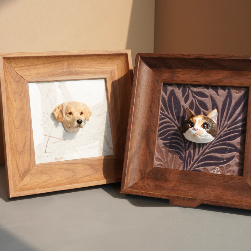 Custom plaster cat and dog models