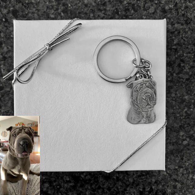 Personalized Photo Engraved Keychain/Necklace