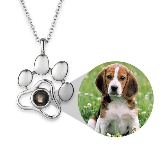 Personalized Paw Projection Photo Necklace/Keychain